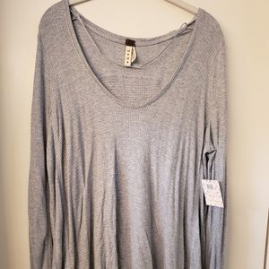 Free People gray oversized thermal top